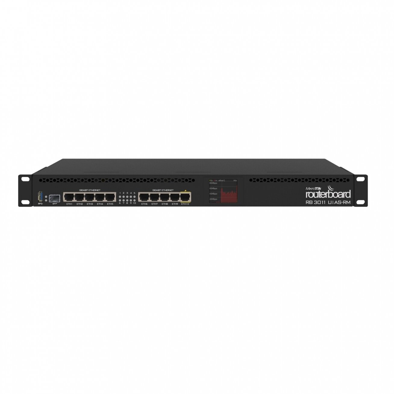 10 ports, 10 PoE switch MIKROTIK RB3011UiAS-RM