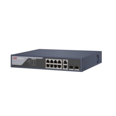 10 prievadų, 8 PoE prievadų komutatorius Hik-vision DS-3E1310P-SIV2