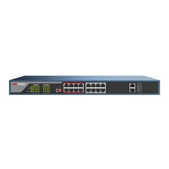 16 prievadų, 16 PoE komutatorius Hikvision DS-3E0318P-E 16 prievadų, 16 PoE komutatorius Hikvision DS-3E0318P-E