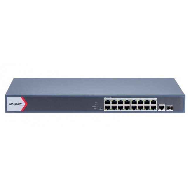 18 prievadų, 16 PoE prievadų komutatorius Hikvision DS-3E1518P-EI/M 18 prievadų, 16 PoE prievadų komutatorius Hikvision DS-3E1518P-EI/M