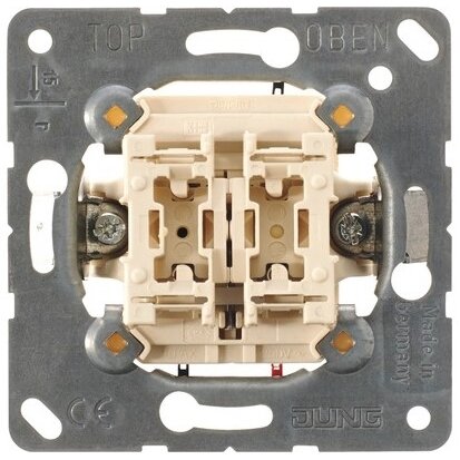 1 kl. mygtuko mechanizmas žaliuzėms JUNG 539VU (10A/250V) 1 kl. mygtuko mechanizmas žaliuzėms JUNG 539VU (10A/250V)