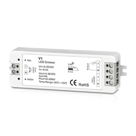 1 channel LED strip controller LUXSONN 8A push-dim (5-36V, 192W)