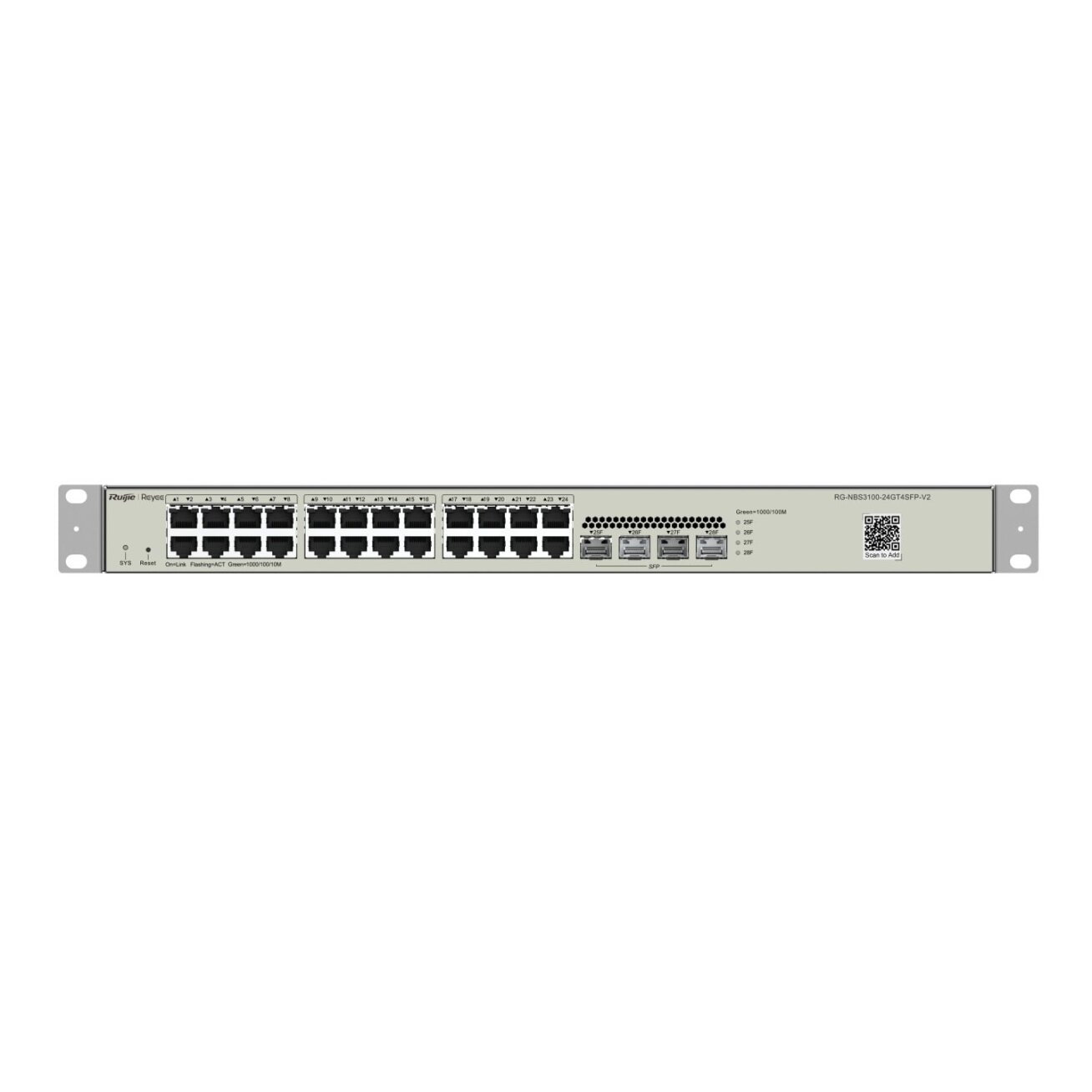 24 Ports Switch Ruijie Reyee RG-NBS3100-24GT4SFP-V2 (Managed, 4xSFP)