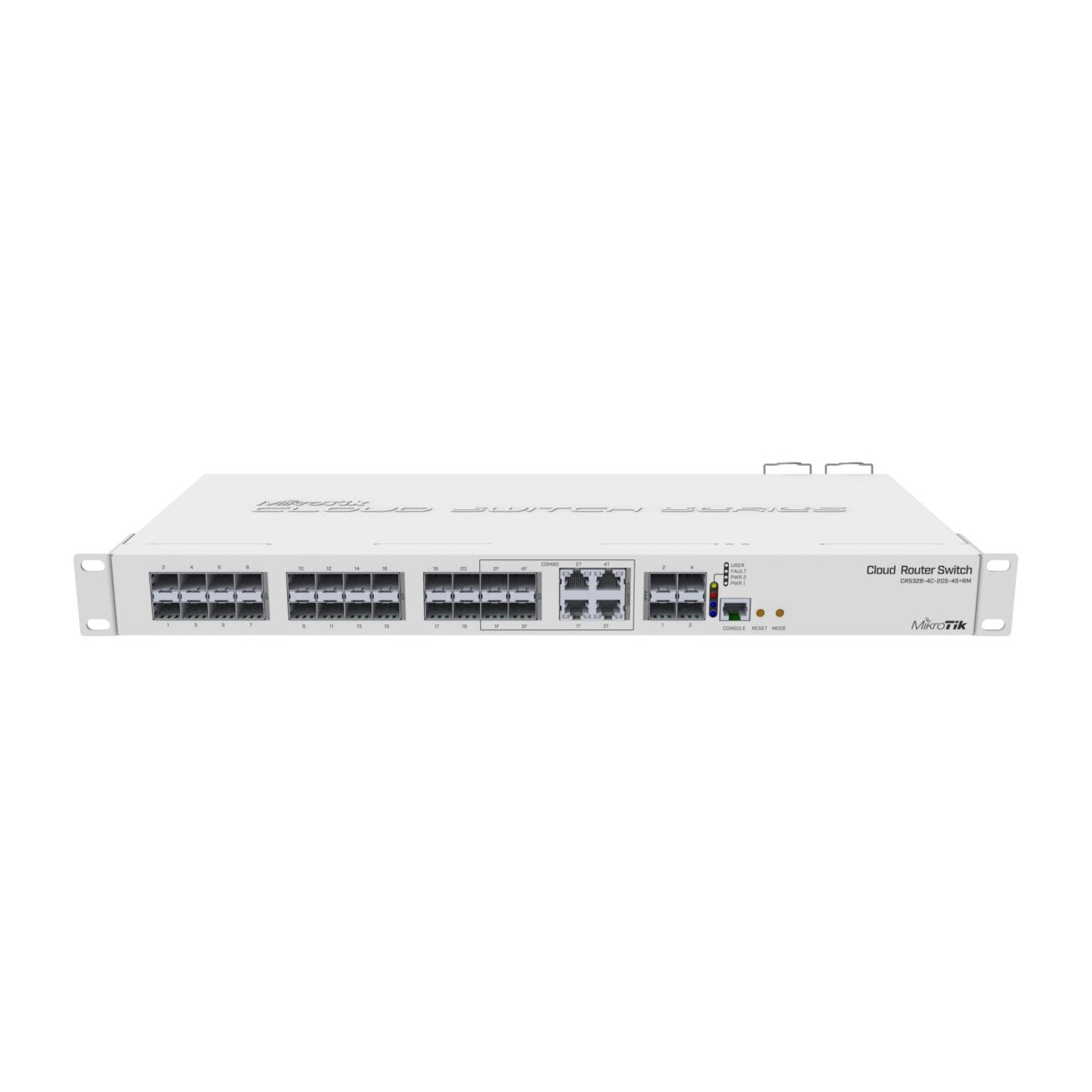 24 prievadų valdomas komutatorius MikroTik CRS328-4C-20S-4S+RM