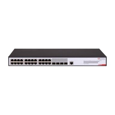 28-port switch Hikvision DS-3E2528-HI-24T4F (managed L2+, 24xLAN, 4xSFP, 56Gbps)