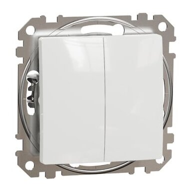 2 klavišų jungiklio mygtukas Schneider Electric Sedna Design SDD111118 (baltas)