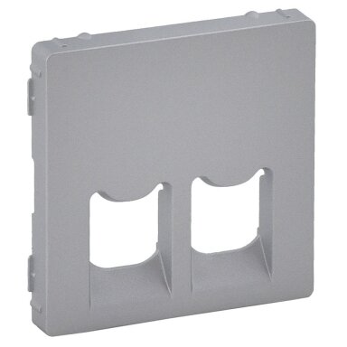 2 x RJ45 cover plate Valena Life Legrand 755422 (aluminum color)