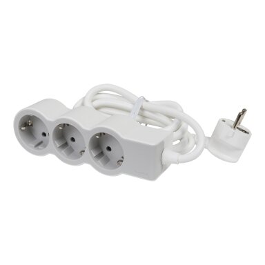3-seat Legrand extention cord with grounding 694549 (gray, 1.5m)