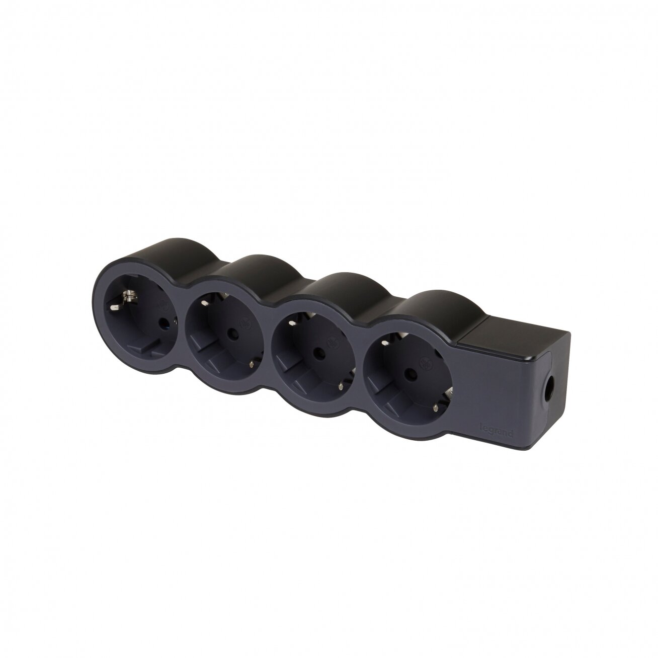 4-seat extension cord with grounding Legrand 694576 (without wire, black)