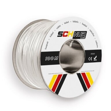 4 Core Tinned Copper Screened Cable White 100m SCHNUR (Tinned shielded)