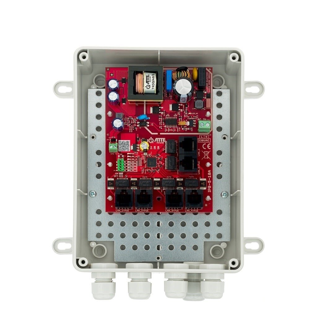 6 port switch ATTE IPB-5-10A-M2 (5x PoE, 100Mbps, 90W, IP65)