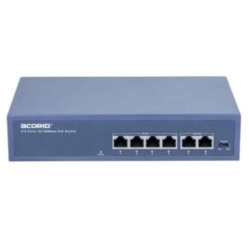 6 port switch Acorid CGS1106P (4 PoE, 2 Uplink gigabit) 6 port switch Acorid CGS1106P (4 PoE, 2 Uplink gigabit)