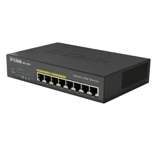 8 prievadų, 4 PoE komutatorius D-Link DES-1008P 8 prievadų, 4 PoE komutatorius D-Link DES-1008P