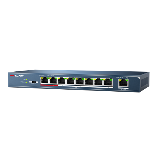 9 prievadų, 8 PoE komutatorius Hikvision DS-3E0109P-E(C) 9 prievadų, 8 PoE komutatorius Hikvision DS-3E0109P-E(C)