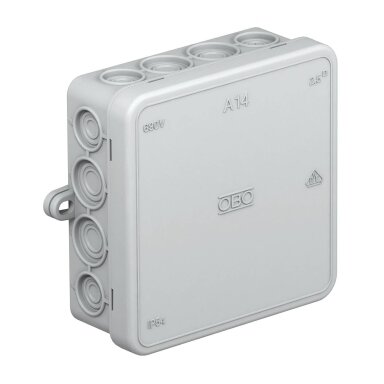A14 VDE Hermetinė paskirstymo dėžutė OBO 2000390 (100x100x40, balta, IP55)