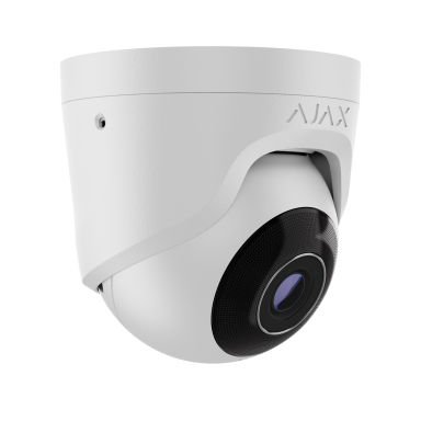 AJAX TURRETCAM 5MPIX DOME IP CAMERA , 2,8MM (100°) , IR 35M, MIC, MICROSD, IP65, WHITE