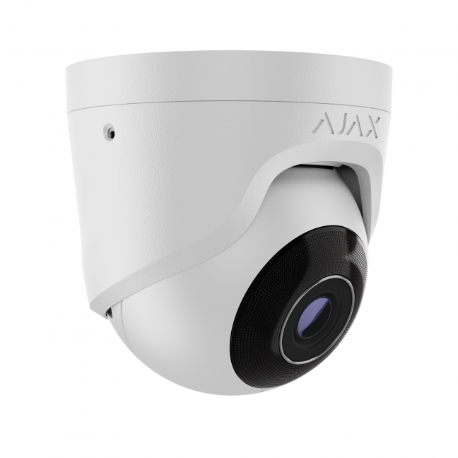 AJAX TURRETCAM 5MPIX DOME IP KAMERA , 2,8MM (100°) , IR IKI 35M, MIKROFONAS, MICROSD, IP65, BALTA