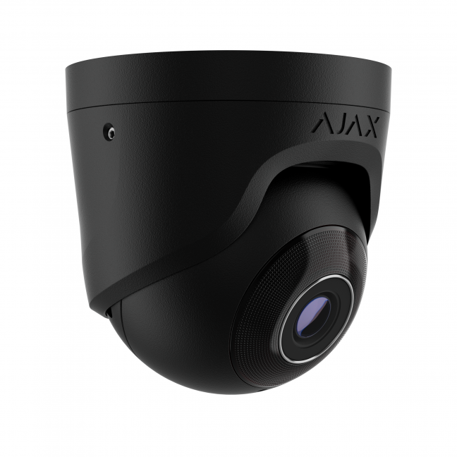 AJAX TURRETCAM 5MPIX DOME IP CAMERA , 2,8MM (100°) , IR 35M, MIC, MICROSD, IP65, BLACK