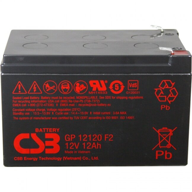 Akumuliatorius (AGM) CSB 12Ah 12V F2 VRLA (GP12120) Akumuliatorius (AGM) CSB 12Ah 12V F2 VRLA (GP12120)