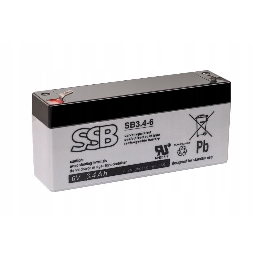 Battery (AGM) SSB SB (3.4Ah, 6V, F1, VRLA)