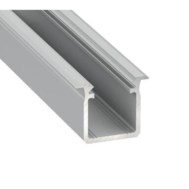 Aluminum recessed profile for Lumines LED strips (gray, recessed, 2m)
