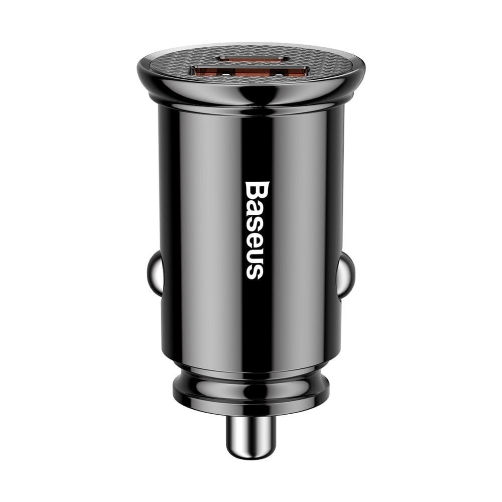 Car Charger BASEUS CCALL-YS01 (Black, 30W, 12-24V, USB + USB-C, QC4.0+, SCP)