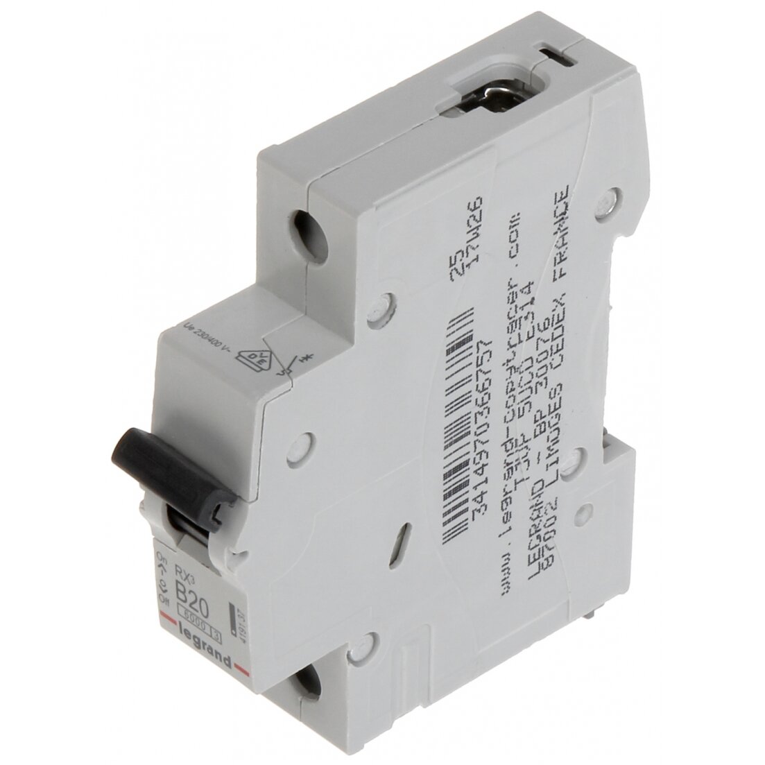 Automatinis jungiklis MCB RX3 Legrand 419137 (20A, 1P, 230V, 6kA) Automatinis jungiklis MCB RX3 Legrand 419137 (20A, 1P, 230V, 6kA)