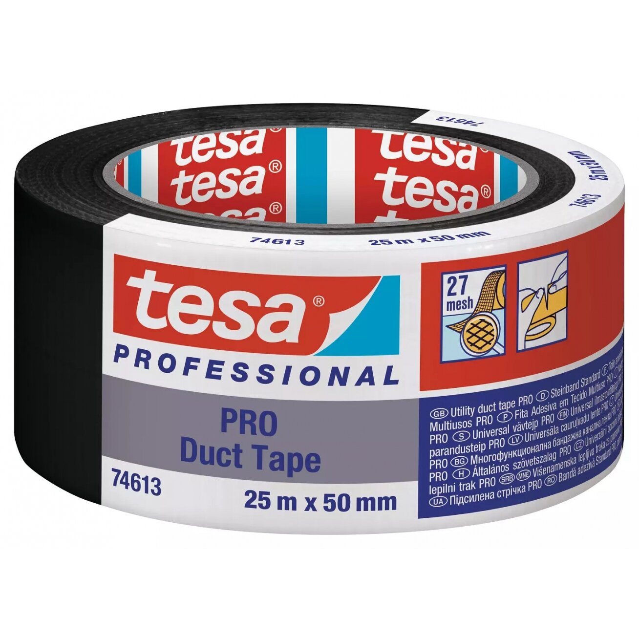 Laminated cloth tape TESA STANDART (black) 25m x 50mm 74613-00002-15 Laminated cloth tape TESA STANDART (black) 25m x 50mm 74613-00002-15