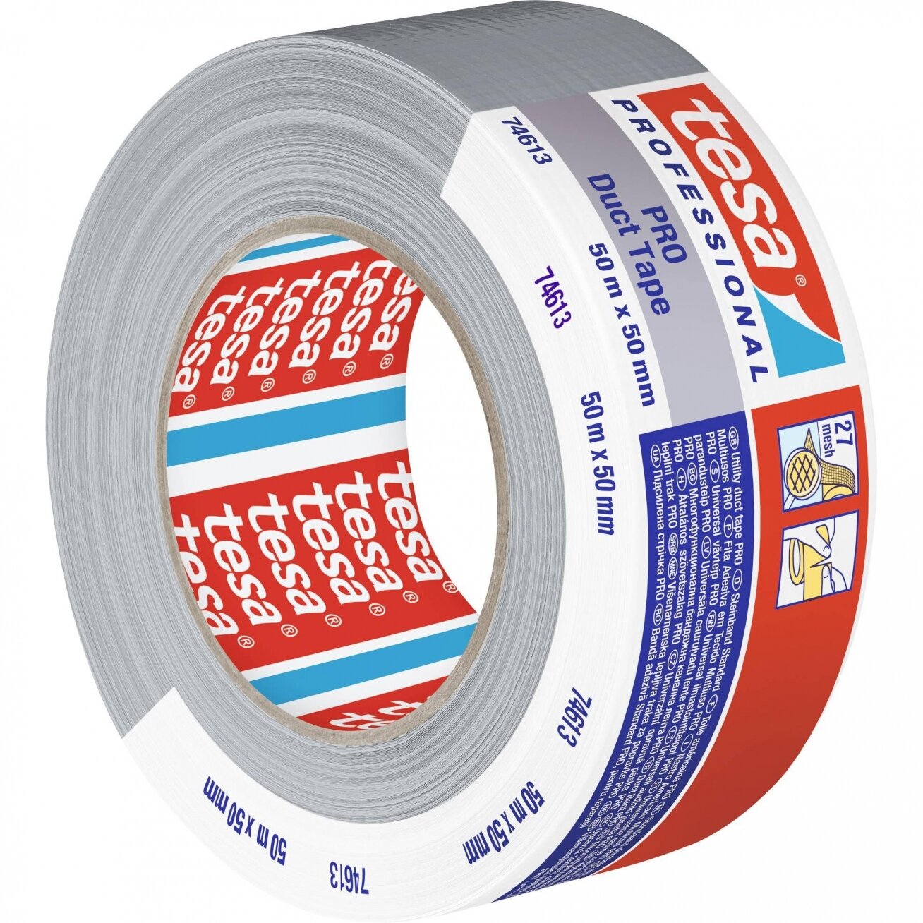 Laminated cloth tape TESA STANDART (gray) 25m x 50mm 74613-00003-15