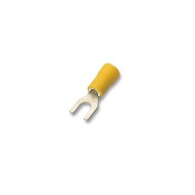 AU presuojama izoliuota šakutė M5 (6 mm², geltona)