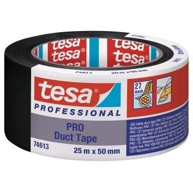 Laminated cloth tape TESA STANDART (black) 25m x 50mm 74613-00002-15