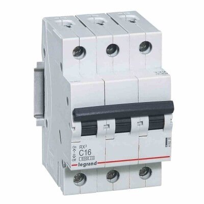 Automatinis jungiklis MCB RX3 Legrand 419235 (16A, 3P, 400V, 6kA) Automatinis jungiklis MCB RX3 Legrand 419235 (16A, 3P, 400V, 6kA)