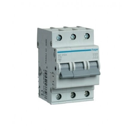 Automatinis jungiklis Hager MC313 (13A, 3P, 400V, 6kA) Automatinis jungiklis Hager MC313 (13A, 3P, 400V, 6kA)