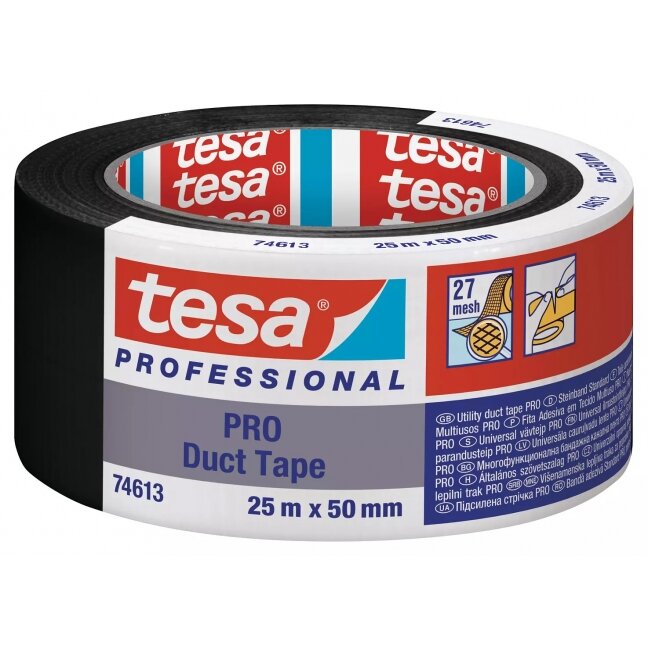 Laminated cloth tape TESA STANDART (black) 25m x 50mm 74613-00002-15 Laminated cloth tape TESA STANDART (black) 25m x 50mm 74613-00002-15