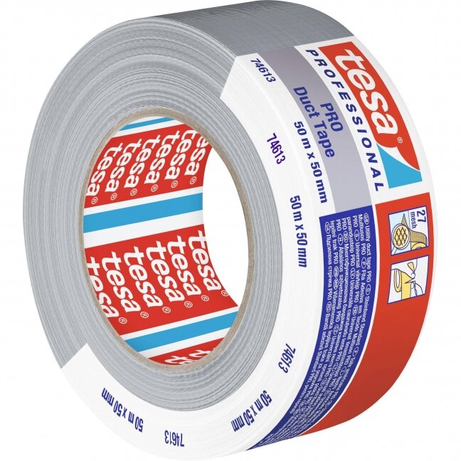 Laminated cloth tape TESA STANDART (gray) 25m x 50mm 74613-00003-15 Laminated cloth tape TESA STANDART (gray) 25m x 50mm 74613-00003-15