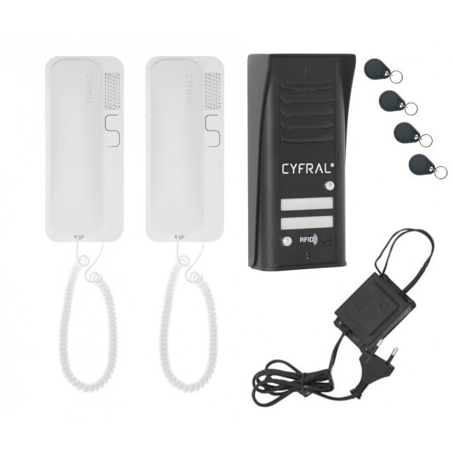 Audio telefonspynės komplektas CYFRAL COSMO R-2 juodas Audio telefonspynės komplektas CYFRAL COSMO R-2 juodas