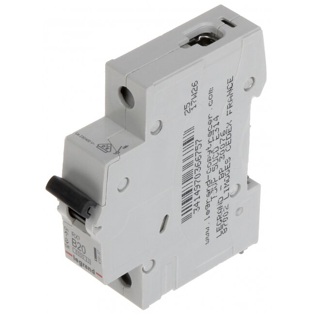 Automatinis jungiklis MCB RX3 Legrand 419137 (20A, 1P, 230V, 6kA) Automatinis jungiklis MCB RX3 Legrand 419137 (20A, 1P, 230V, 6kA)