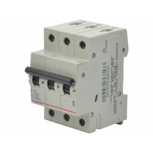 Automatinis jungiklis MCB RX3 Legrand 419237 (25A, 3P, 400V, 6kA) Automatinis jungiklis MCB RX3 Legrand 419237 (25A, 3P, 400V, 6kA)