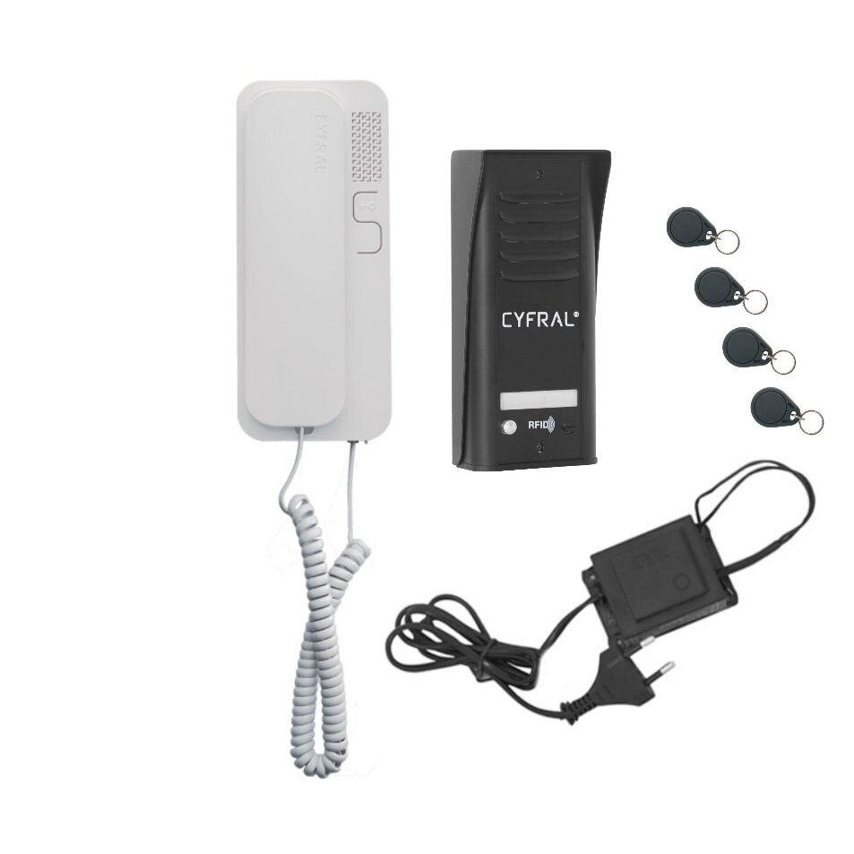 Audio telefonspynės komplektas CYFRAL COSMO R-1 juodas Audio telefonspynės komplektas CYFRAL COSMO R-1 juodas