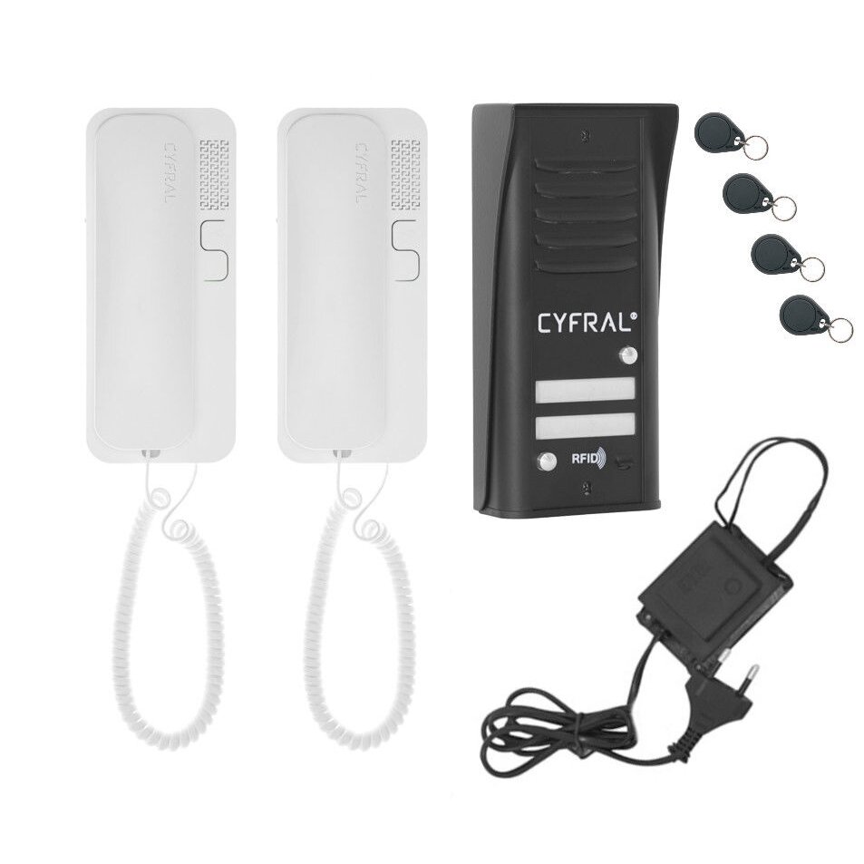 Audio telefonspynės komplektas CYFRAL COSMO R-2 juodas Audio telefonspynės komplektas CYFRAL COSMO R-2 juodas