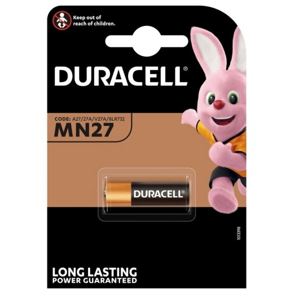 Baterija Duracell Alkaline 27A (1 vnt.) Baterija Duracell Alkaline 27A (1 vnt.)