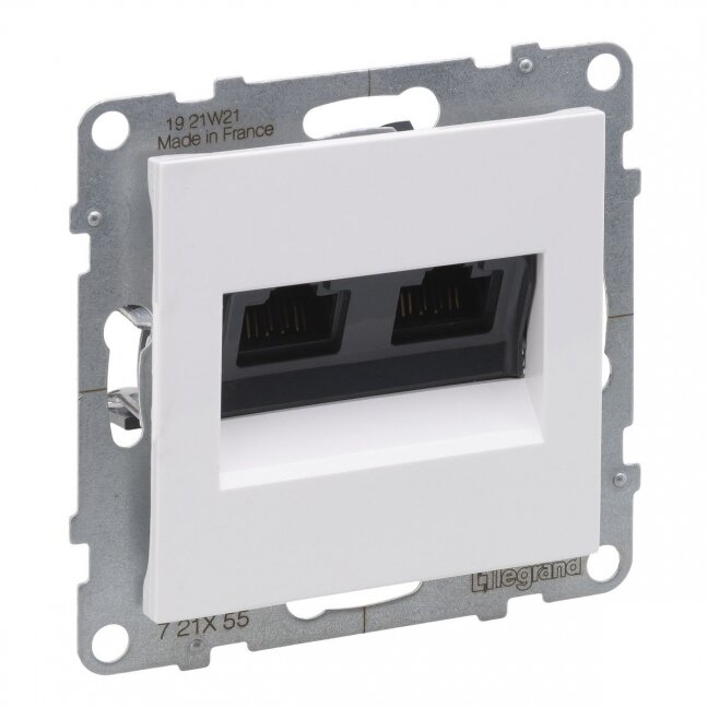 Baltas 2x RJ45 UTP 6A lizdas SUNO Legrand 721155 Baltas 2x RJ45 UTP 6A lizdas SUNO Legrand 721155
