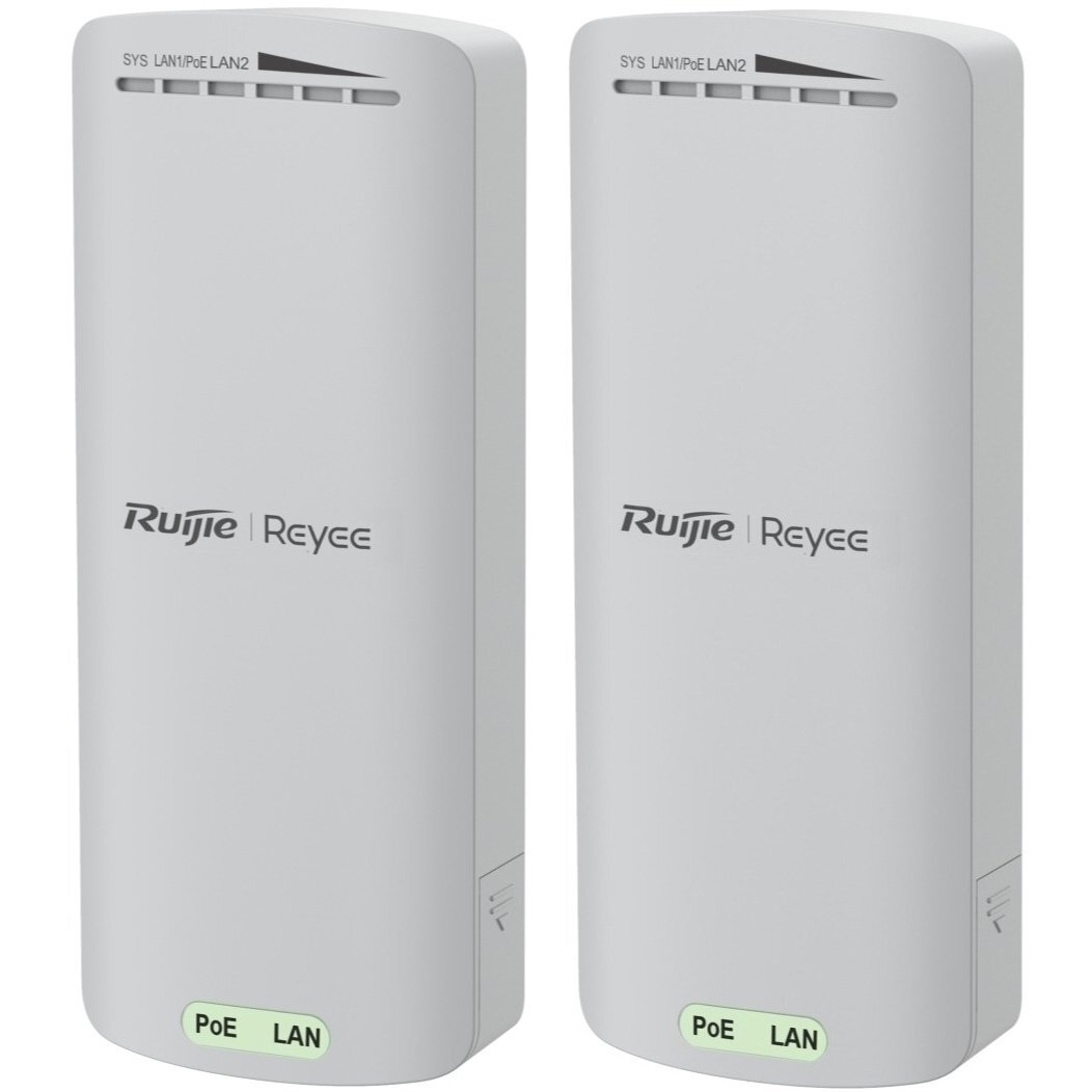 Wireless Bridge transmission device Ruijie RG-EST100-E (2.4 GHz, Dual-stream 500m, 2 pcs.) Wireless Bridge transmission device Ruijie RG-EST100-E (2.4 GHz, Dual-stream 500m, 2 pcs.)