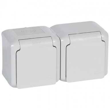 Double overhead socket with grounding Forix Legrand 782394 (gray)