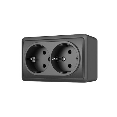 Two slot socket with grounding Vilma SL+250 RP16-0021 SL+ (black)