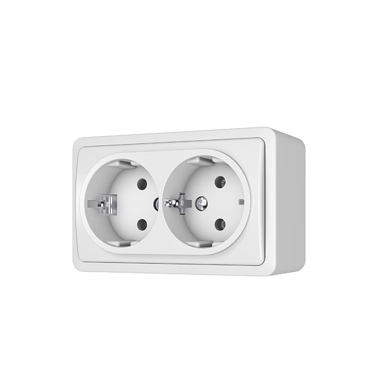 Double socket with grounding Vilma SL+250 RP16-0021 SL+V (white)