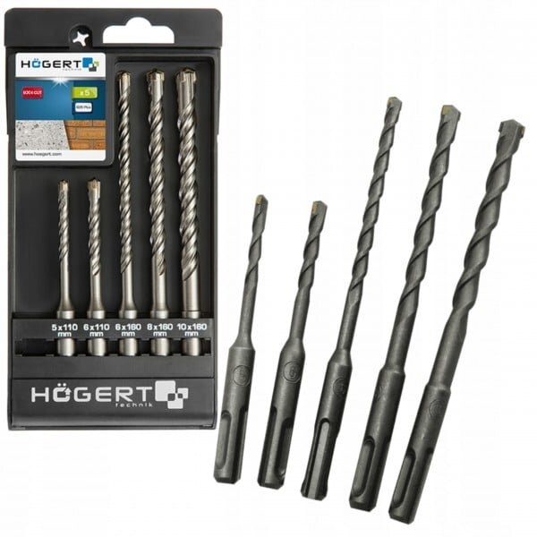 Drill set for concrete Hogert HT6D370 (5mm, 6mm, 8mm, 10mm)