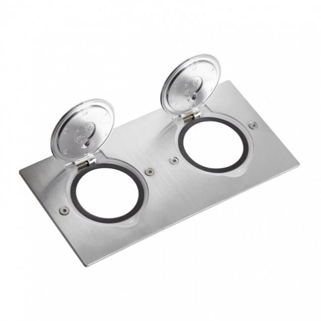 Grindinės dėžutės apdaila 2x2 mod. Legrand 089702 (nerūdijančio plieno) Grindinės dėžutės apdaila 2x2 mod. Legrand 089702 (nerūdijančio plieno)