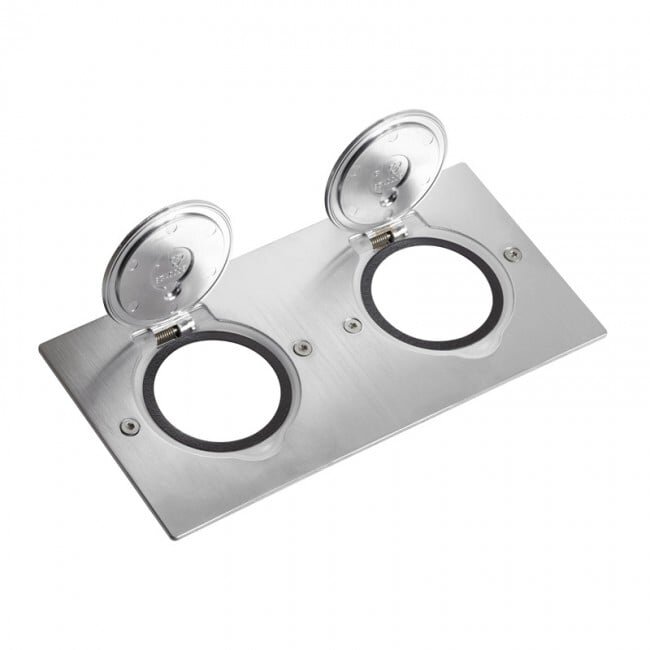 Grindinės dėžutės apdaila 2x2 mod. Legrand 089702 (nerūdijančio plieno) Grindinės dėžutės apdaila 2x2 mod. Legrand 089702 (nerūdijančio plieno)