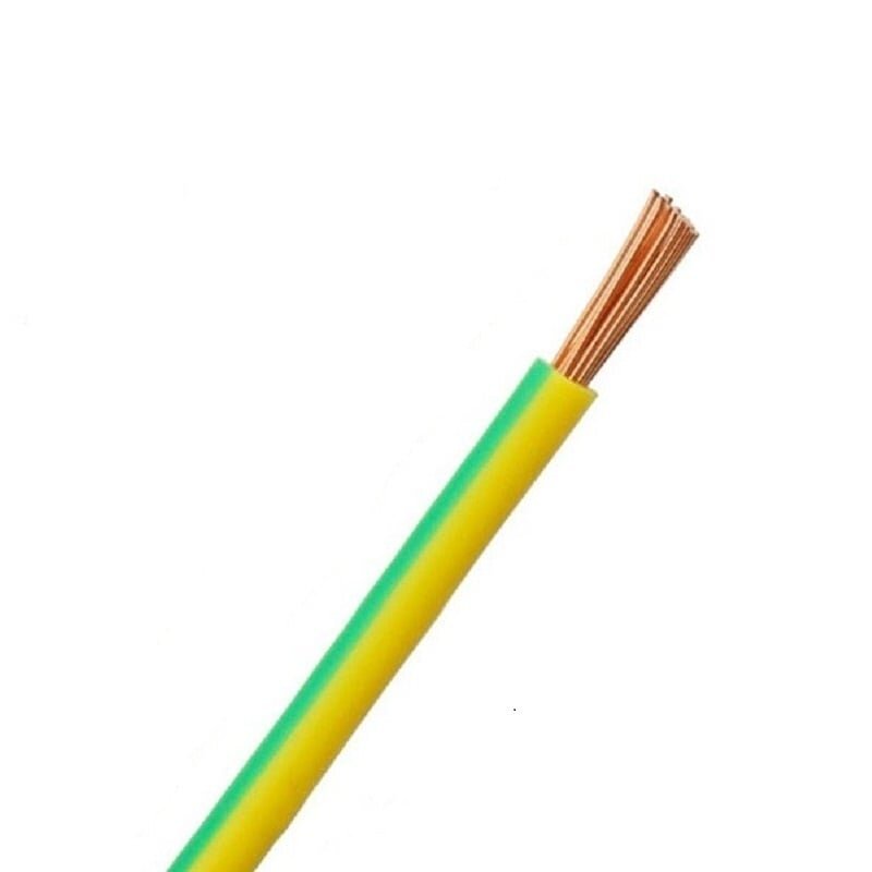 H07V-K (LgY) 1x1.5 mm2 single core wire Lietkabelis (multiwire, yellow/green, 100m)